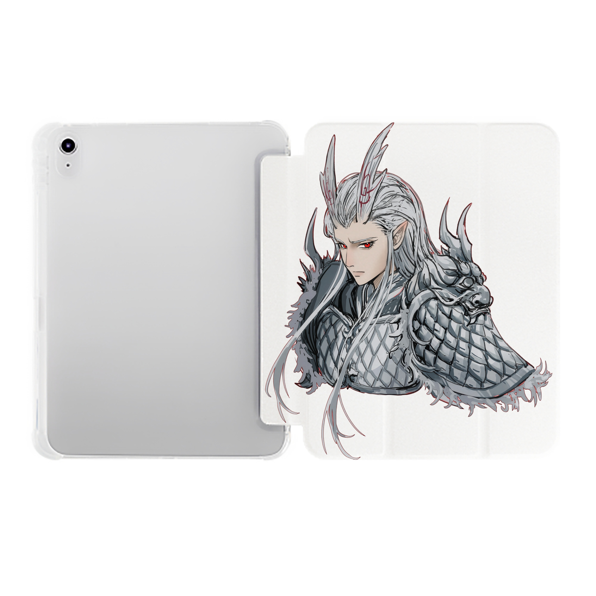 （画像用） Ne Zha 2 ナタ 魔童の大暴れ IPad ケース ペン収納付き 三つ折りスタンド PUレザー×シリコン 対応機種9.5/10.5/10.9インチ